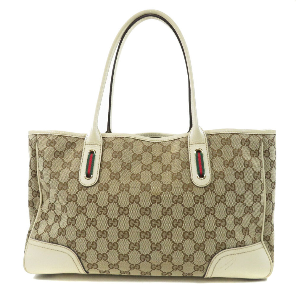 Gucci Canvas Tote GG Bag Sherry Princy